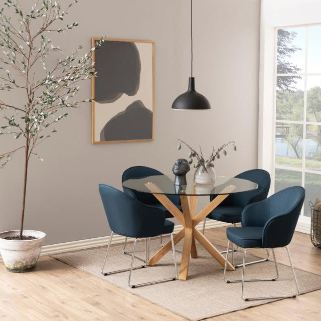 Heaven üveg étkezőasztal Ø119