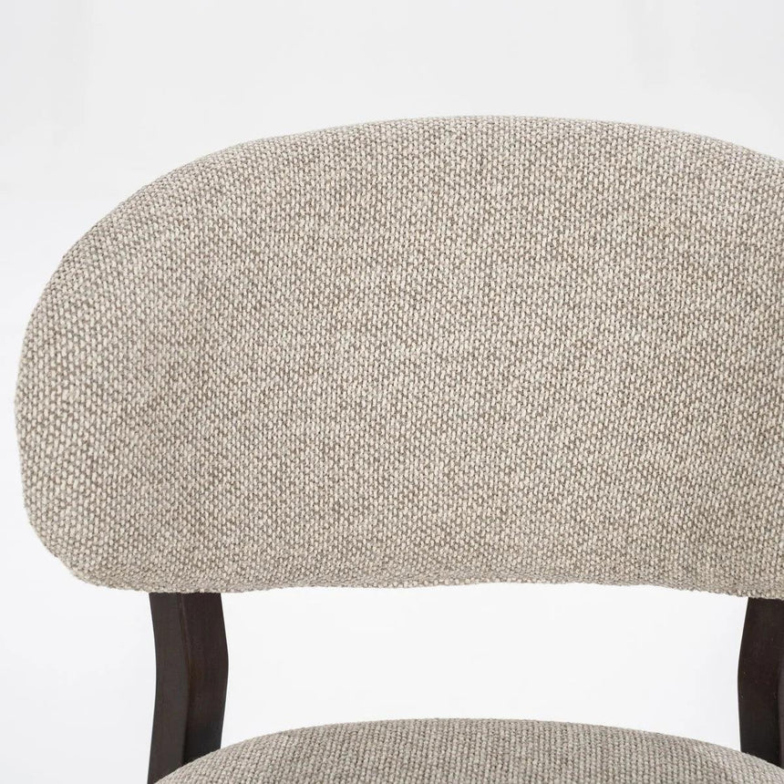 Mikky fabric chair with dark brown legs