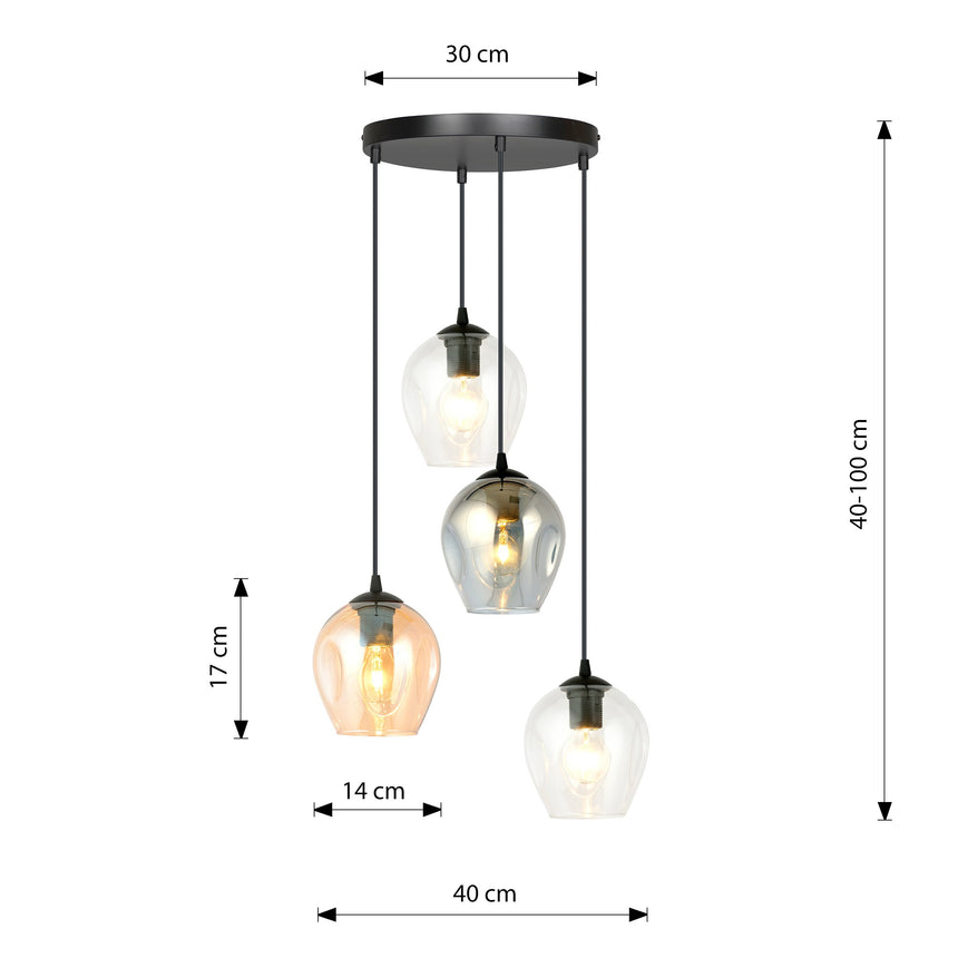 Istar 4 BL Premium Mix metal pendant lamp