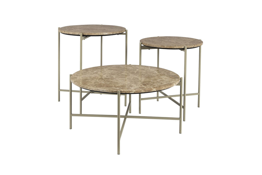 Tooz dohányzóasztal – Bézs márvány és fém kombinációja