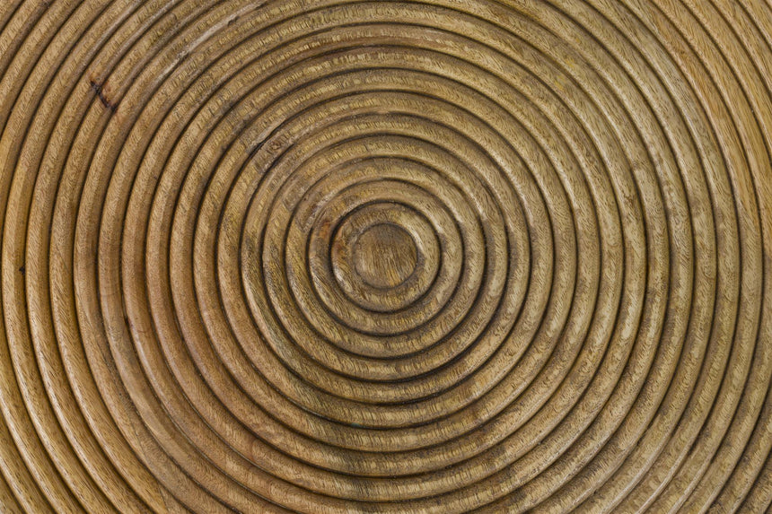 Buz dohányzóasztal – Antik barna mangófa, fekete vázzal