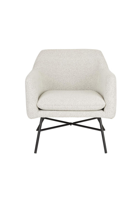 Joaz lounge fotel – Modern kárpitozás, fekete fém vázzal