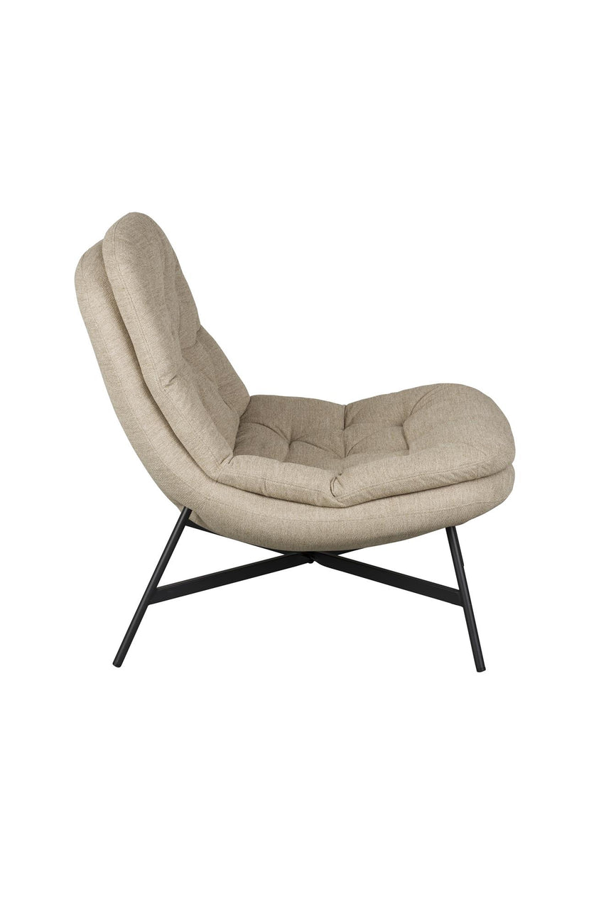 Othello lounge fotel – Bézs kárpitozás, robusztus acélvázzal
