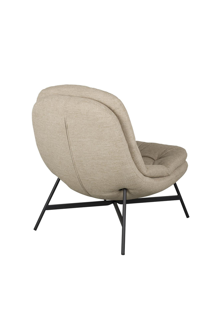 Othello lounge fotel – Bézs kárpitozás, robusztus acélvázzal
