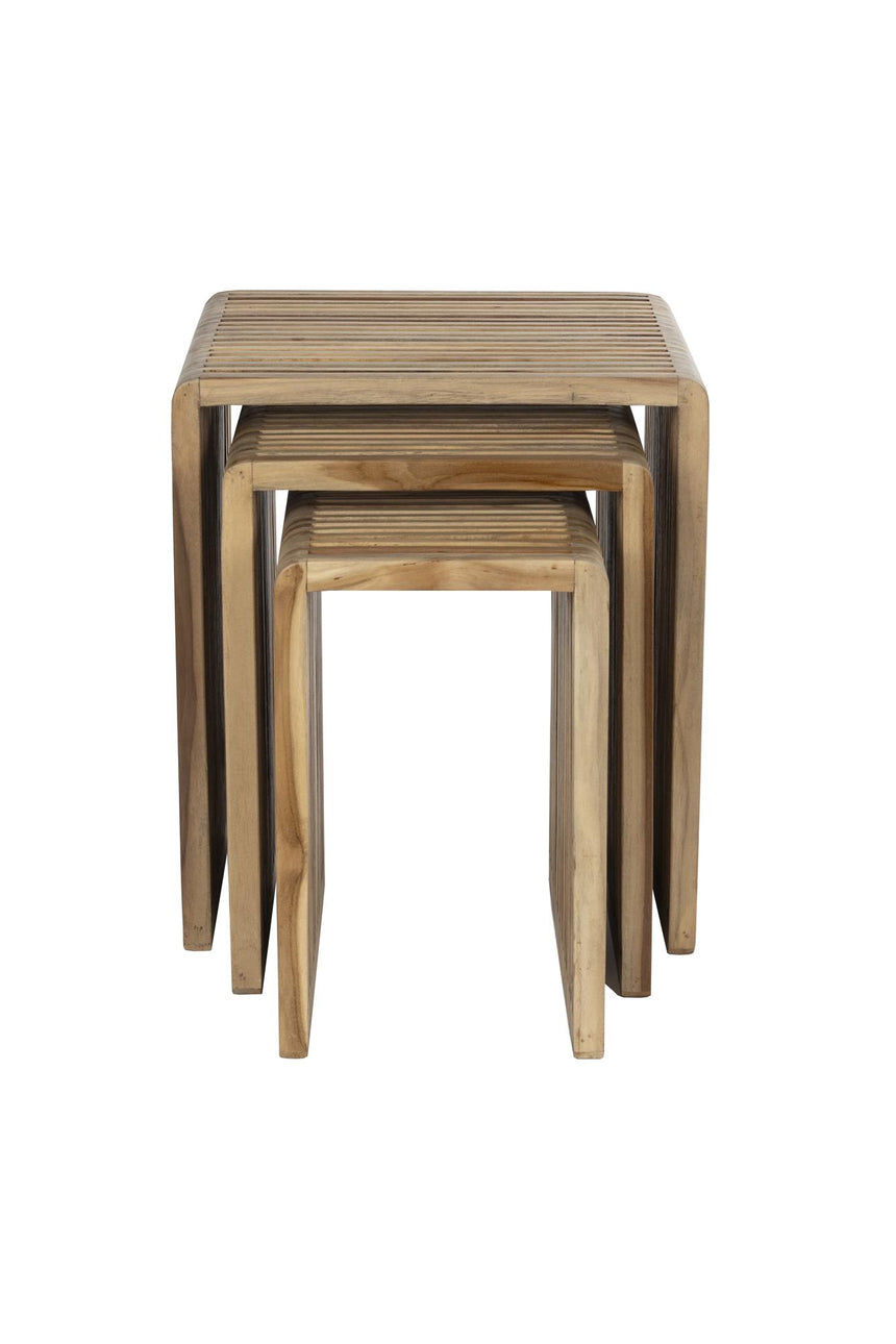 Djia oldalasztal szett (3 darabos) – Tömör teakfából