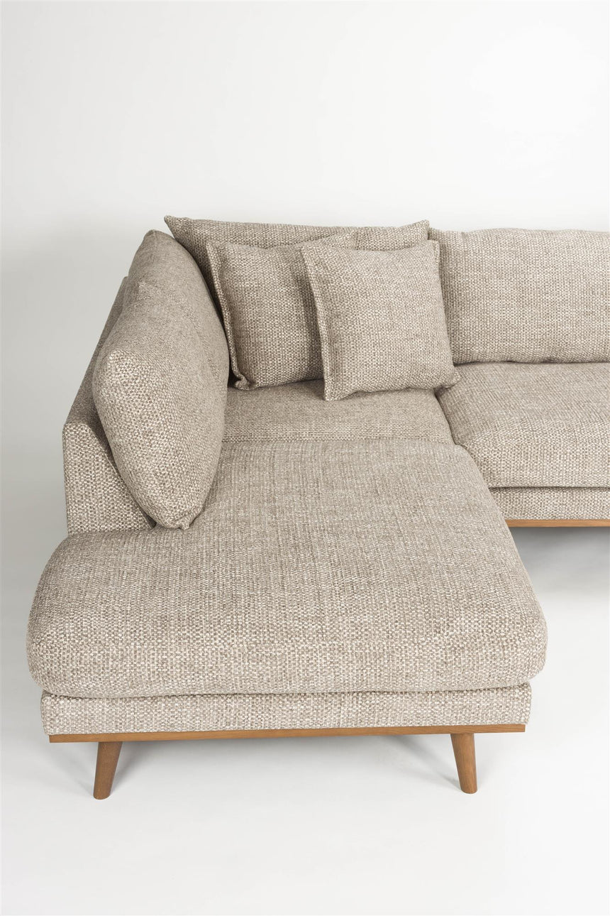 Hagen 4,5 személyes kanapé – Barna kárpitozás, bal oldali kivitel