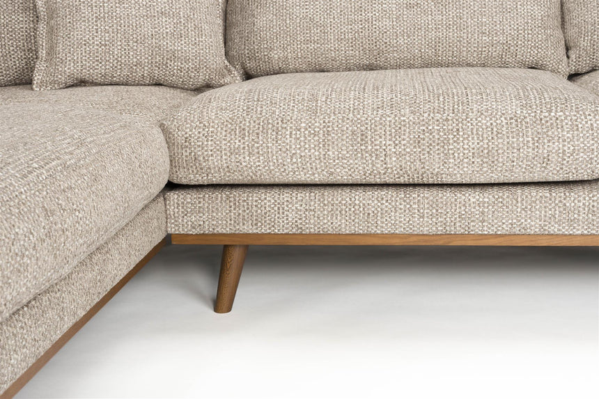 Hagen 4,5 személyes kanapé – Barna kárpitozás, bal oldali kivitel