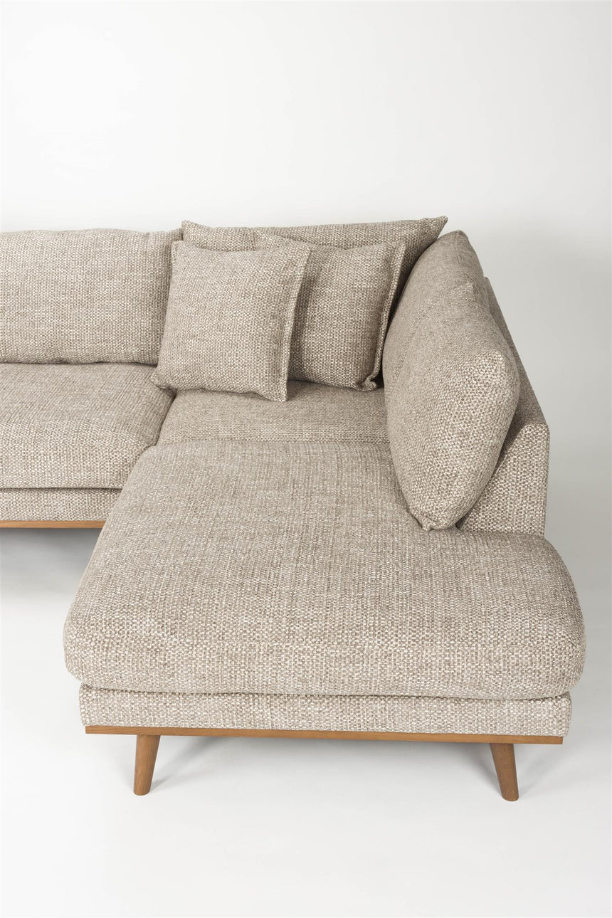 Hagen 4,5 személyes kanapé – Barna kárpitozás, jobb oldali kivitel