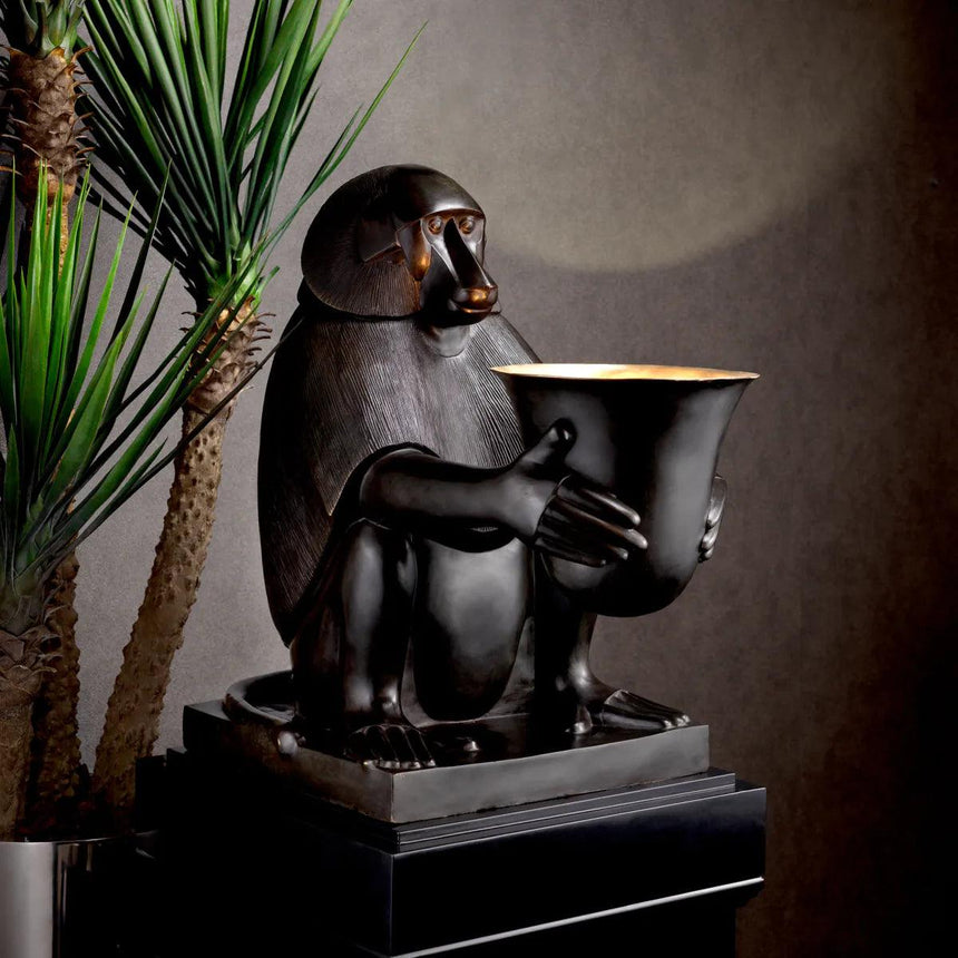 Art Deco Monkey fém asztali lámpa