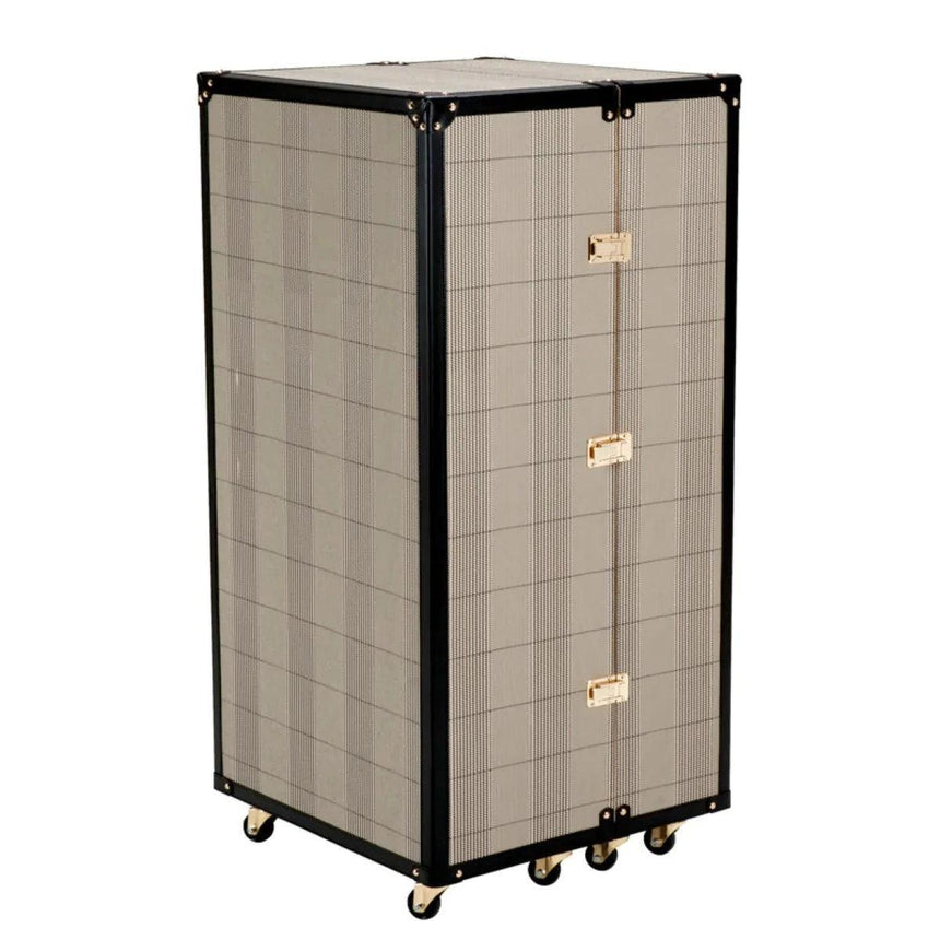 Martini Bianco wooden bar cabinet with black trim