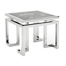 Palmer glass side table with silver frame