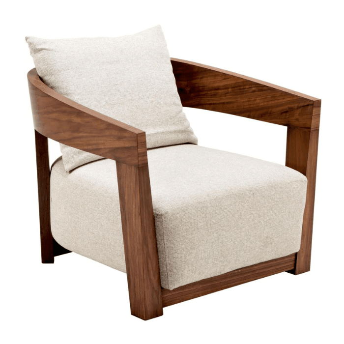 Rubautelli szövet fotel barna vázzal