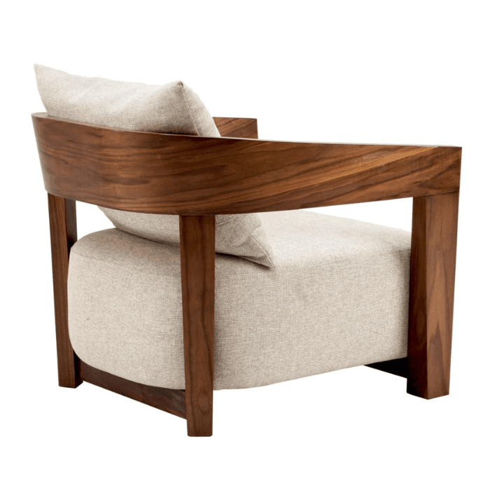 Rubautelli szövet fotel barna vázzal