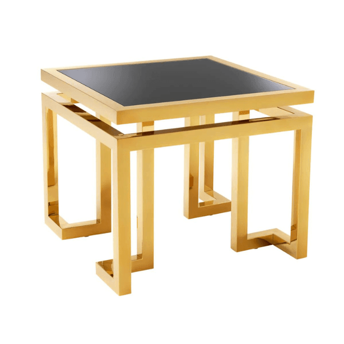 Palmer glass side table with gold frame