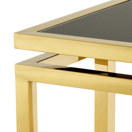 Palmer glass side table with gold frame