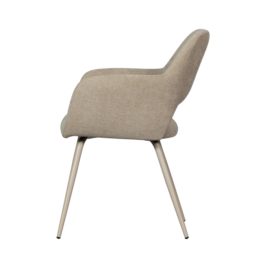 Murat fabric chair with dark brown legs