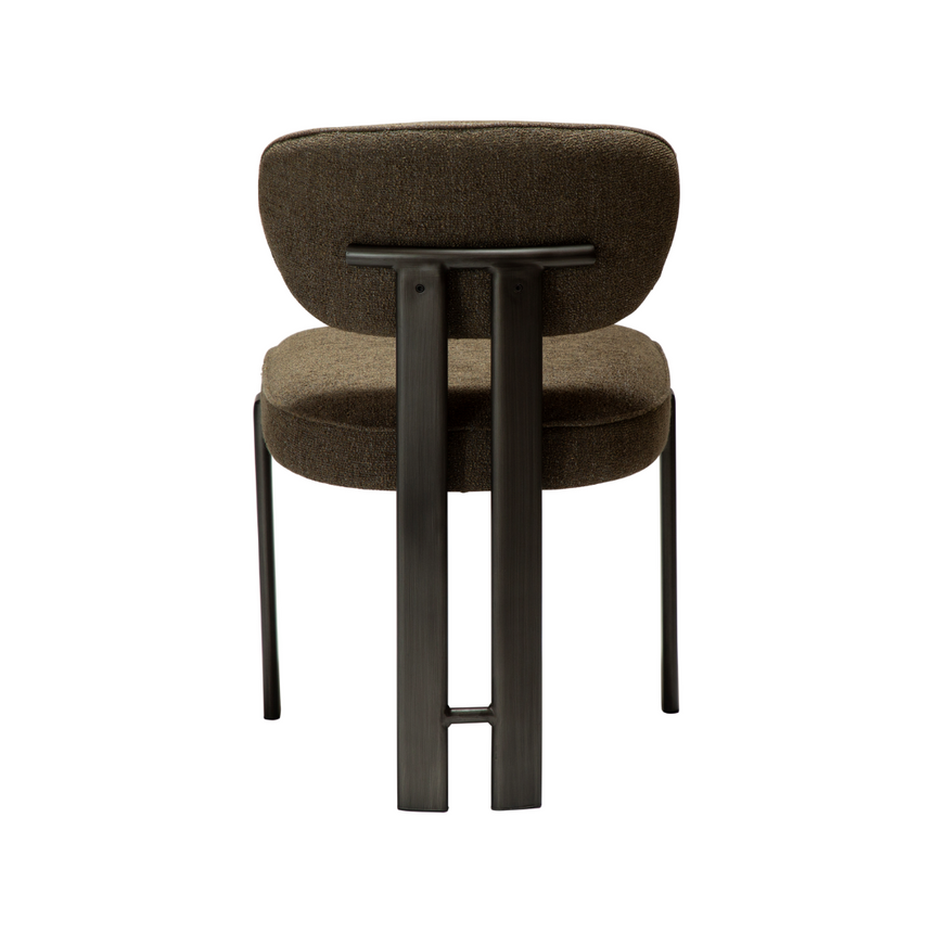Glam bouclé chair with antique legs