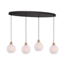Lava 3-bulb dark gray glass pendant lamp