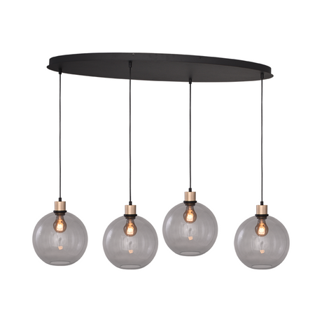 Lava 3-bulb dark gray glass pendant lamp