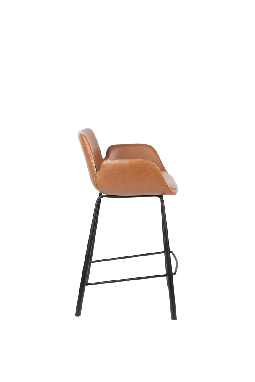 Brit LL textile leather low bar stool