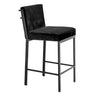 Scott velvet low bar stool with bronze legs