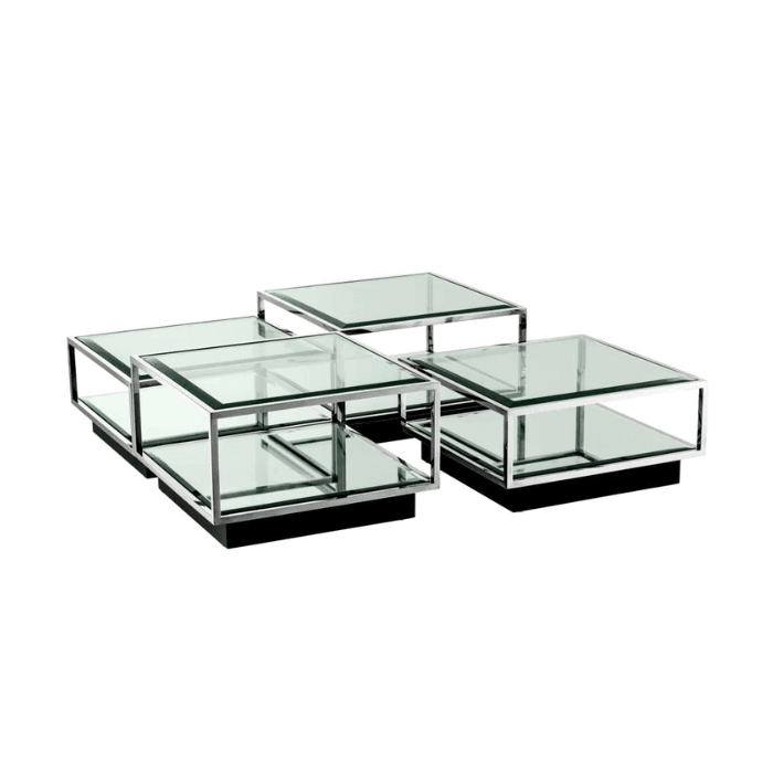 Tortona glass coffee table set