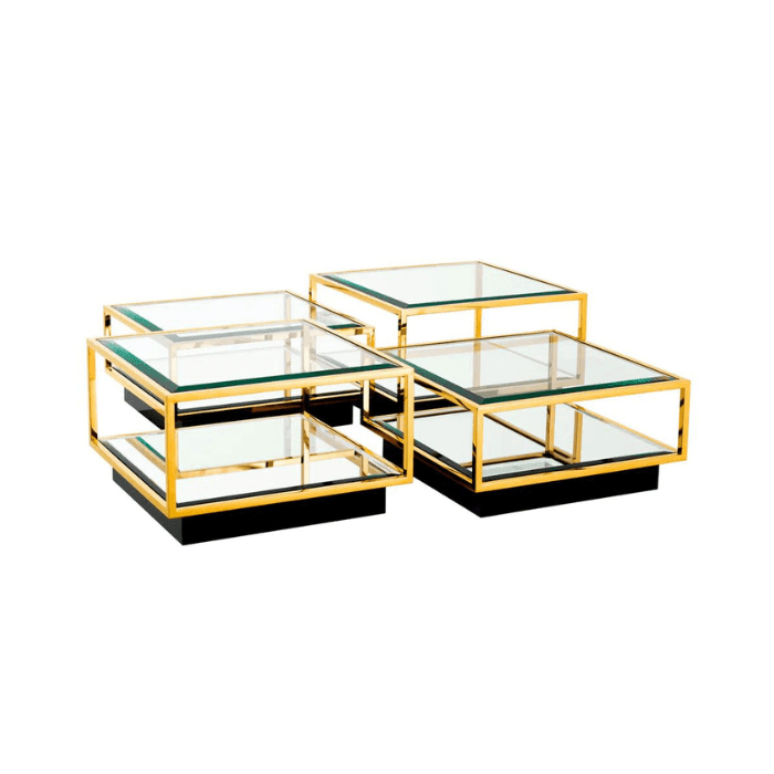 Tortona glass coffee table set