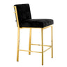 Scott velvet low bar stool with gold legs