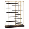 Ward wooden shelf with brass frame