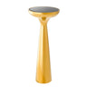 Lindos glass side table with gold frame Ø29