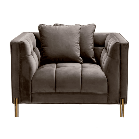 Sienna bársony fotel sárgaréz lábbal