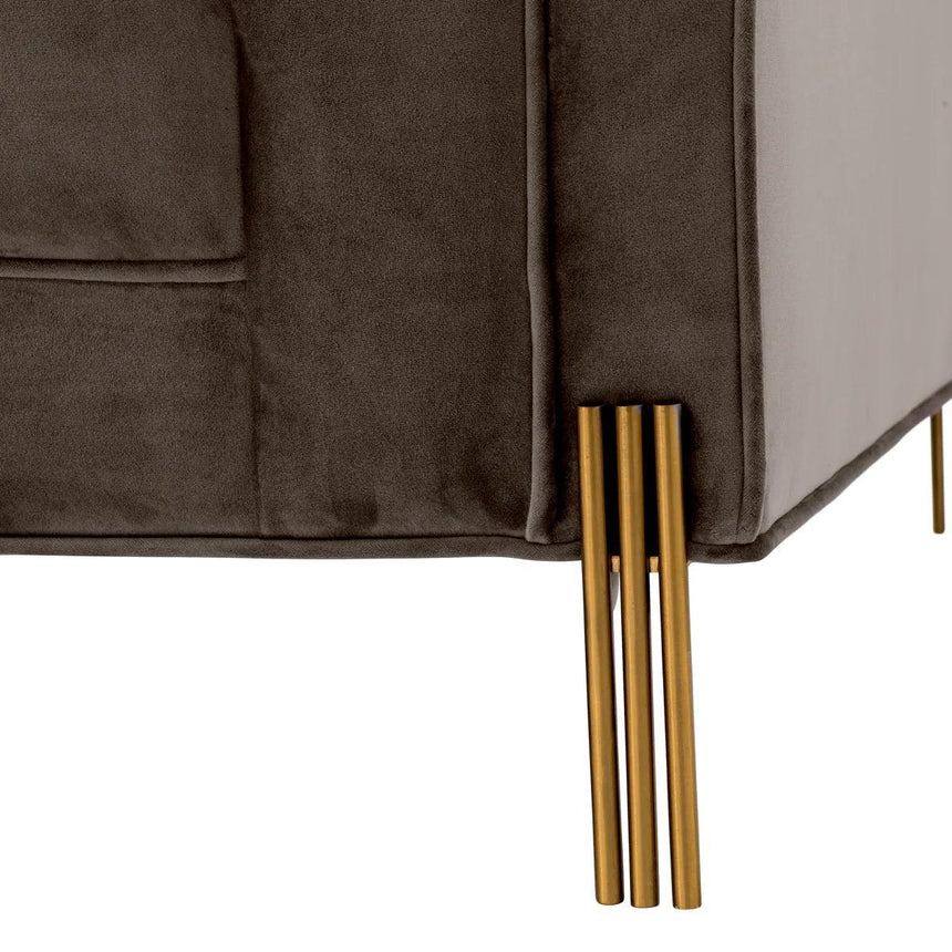 Sienna bársony fotel sárgaréz lábbal