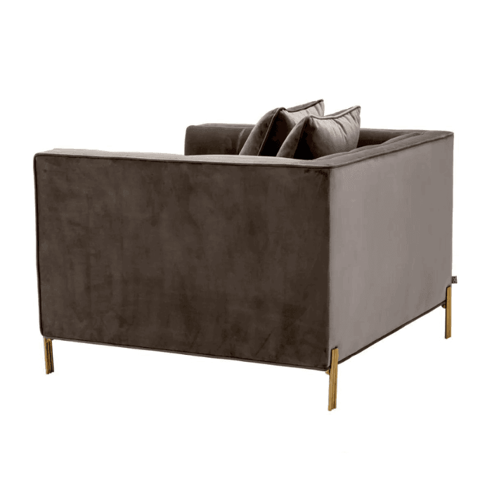 Sienna bársony fotel sárgaréz lábbal