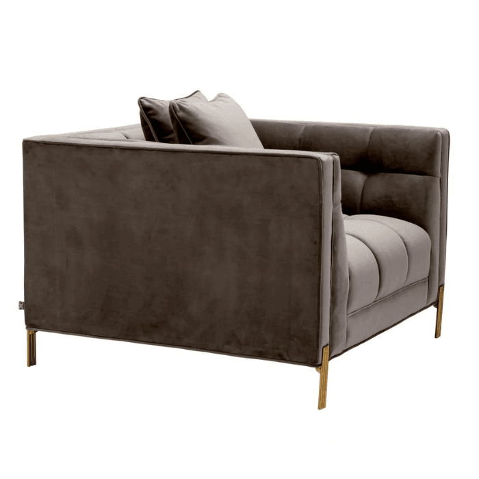 Sienna bársony fotel sárgaréz lábbal