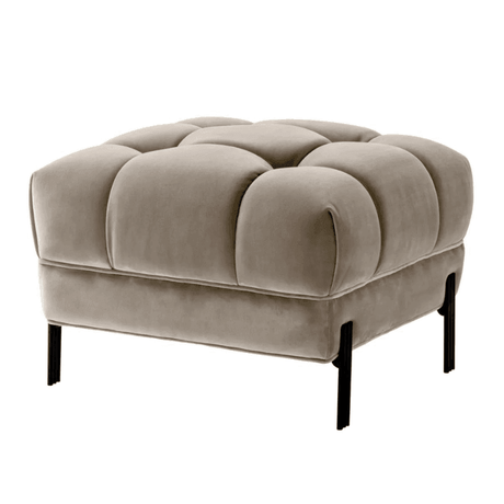 Sienna velvet footstool with black legs