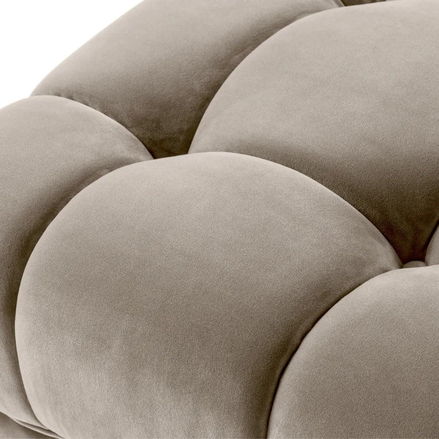 Sienna velvet footstool with black legs