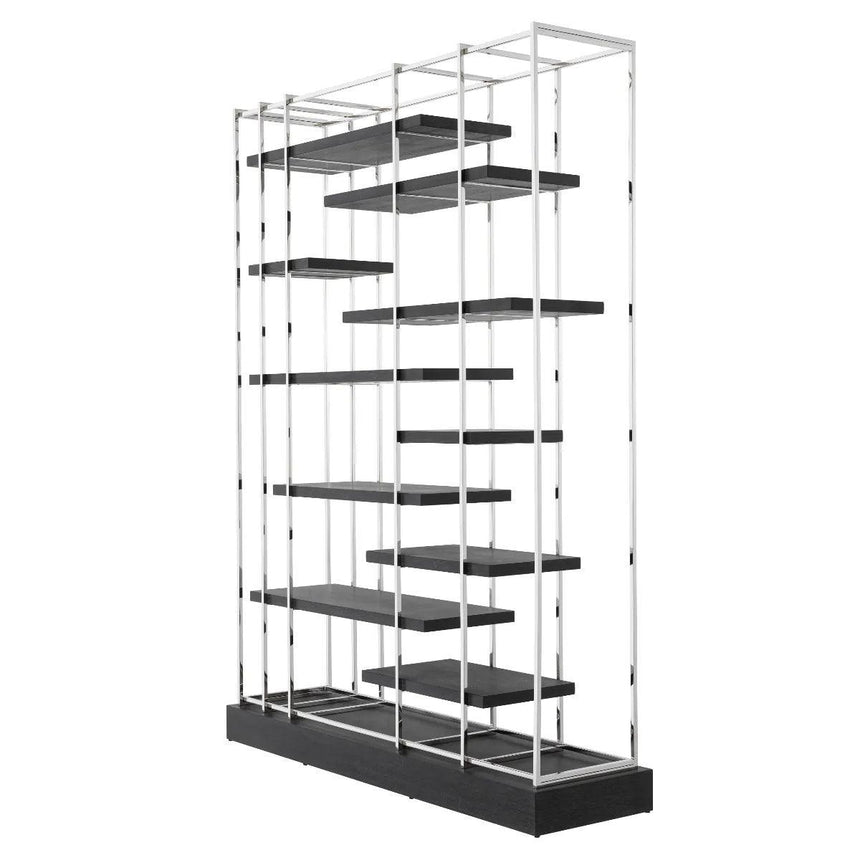 Ward wooden shelf with silver frame