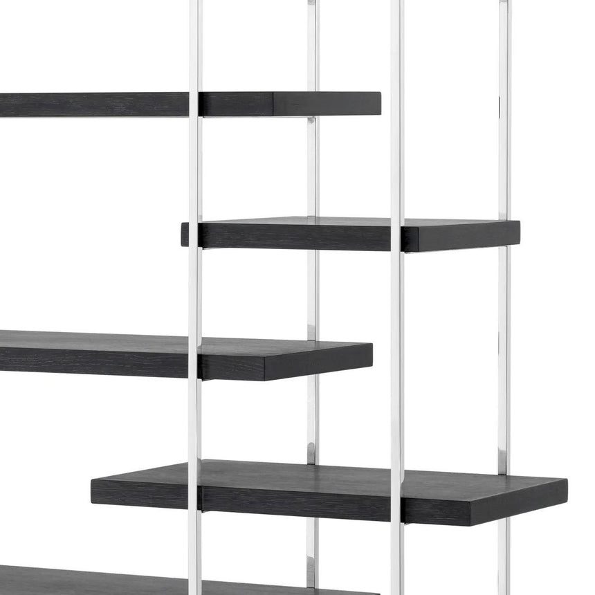 Ward wooden shelf with silver frame