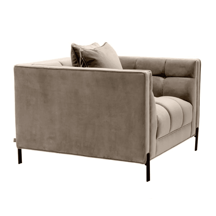 Sienna bársony fotel fekete lábbal