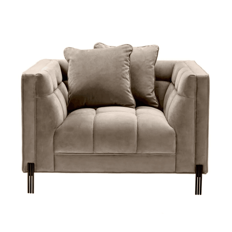 Sienna bársony fotel fekete lábbal