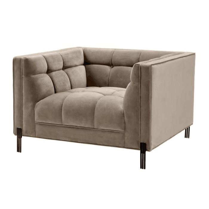 Sienna bársony fotel fekete lábbal