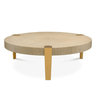 Oxnard wooden coffee table with brass legs