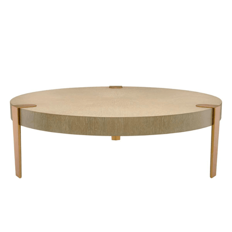 Oxnard wooden coffee table with brass legs