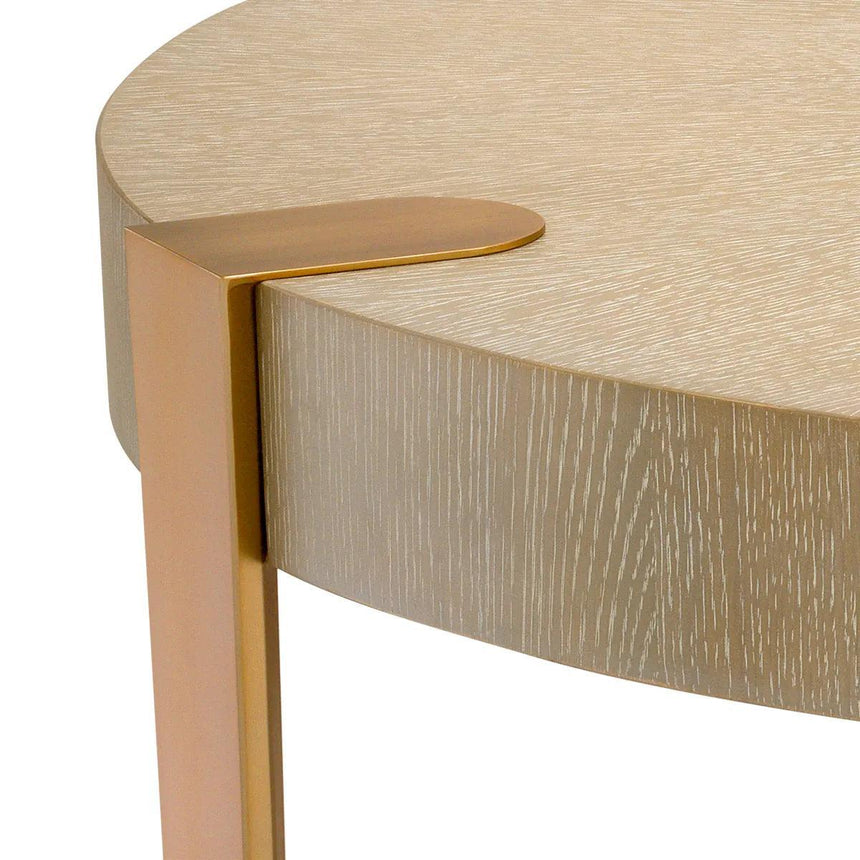 Oxnard wooden coffee table with brass legs