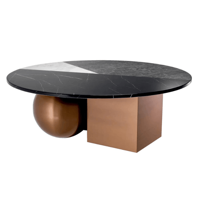 Tricolori marble-effect coffee table