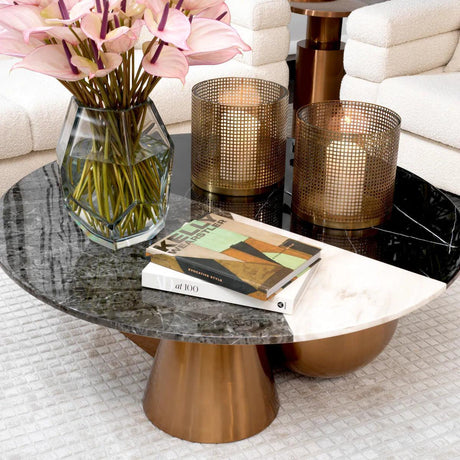 Tricolori marble-effect coffee table