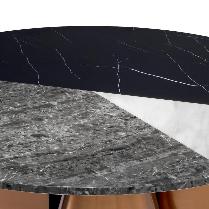 Tricolori marble-effect coffee table