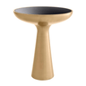 Lindos glass side table with brass frame Ø50