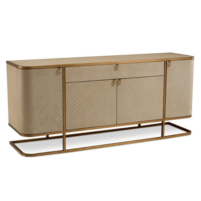 Napa Valley wood cabinet with brass legs