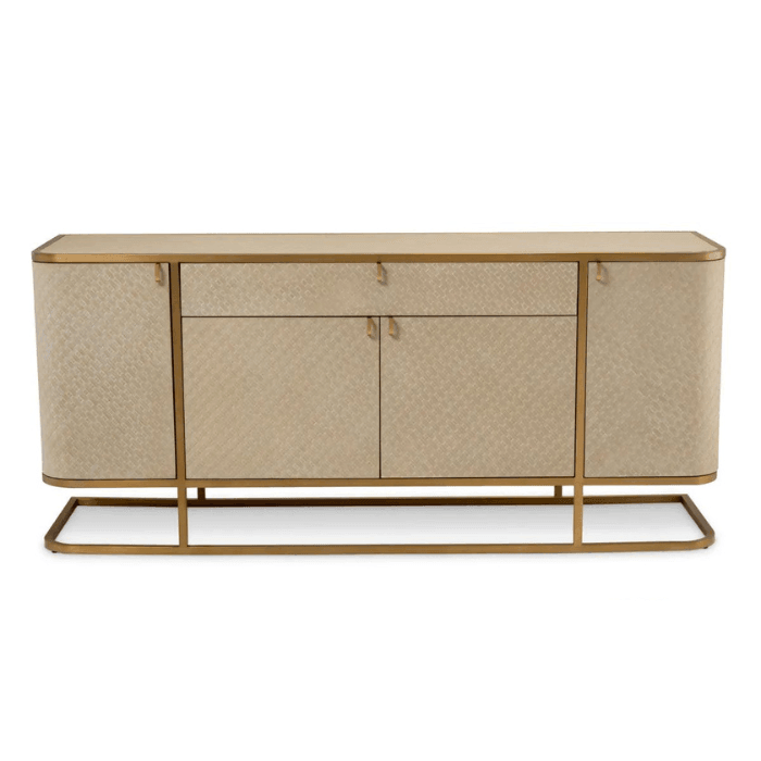 Napa Valley wood cabinet with brass legs